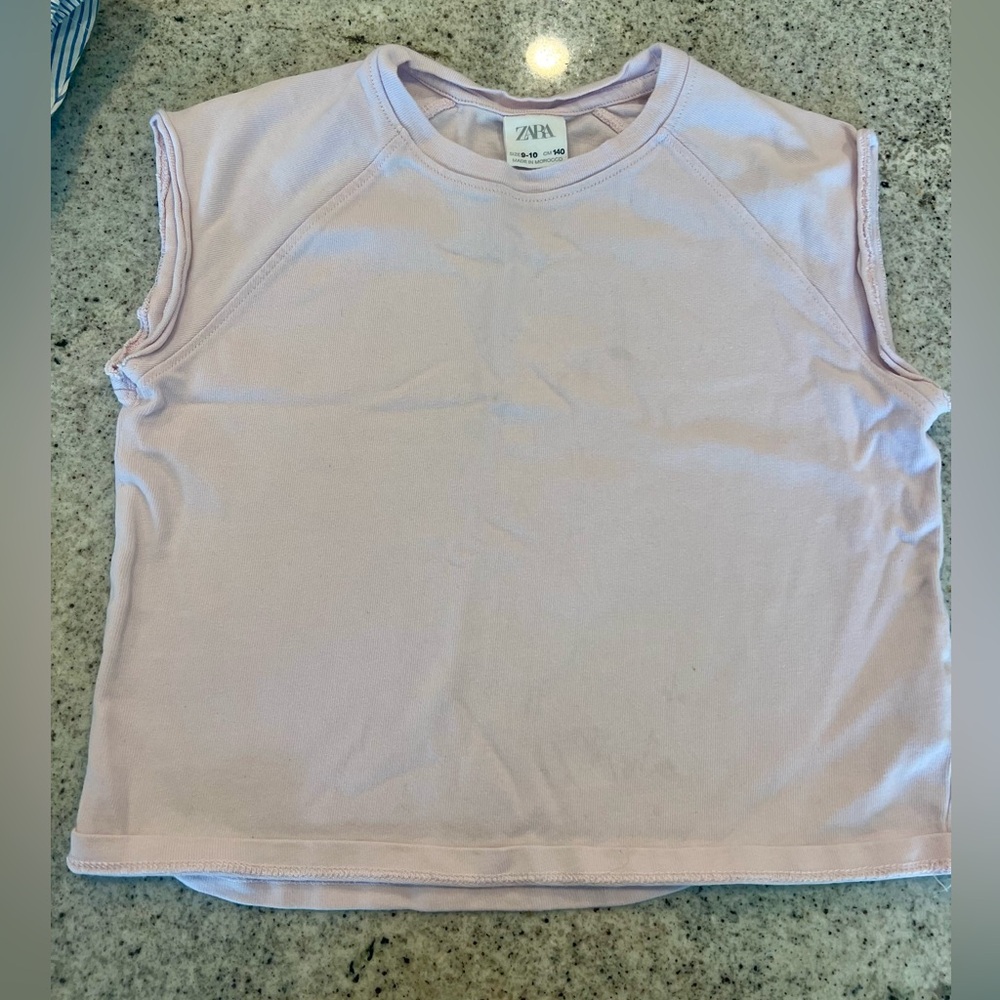Zara top shirt girls light pink